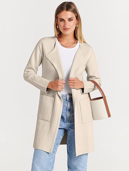 Women's Open Front Knit Lightweight Coat